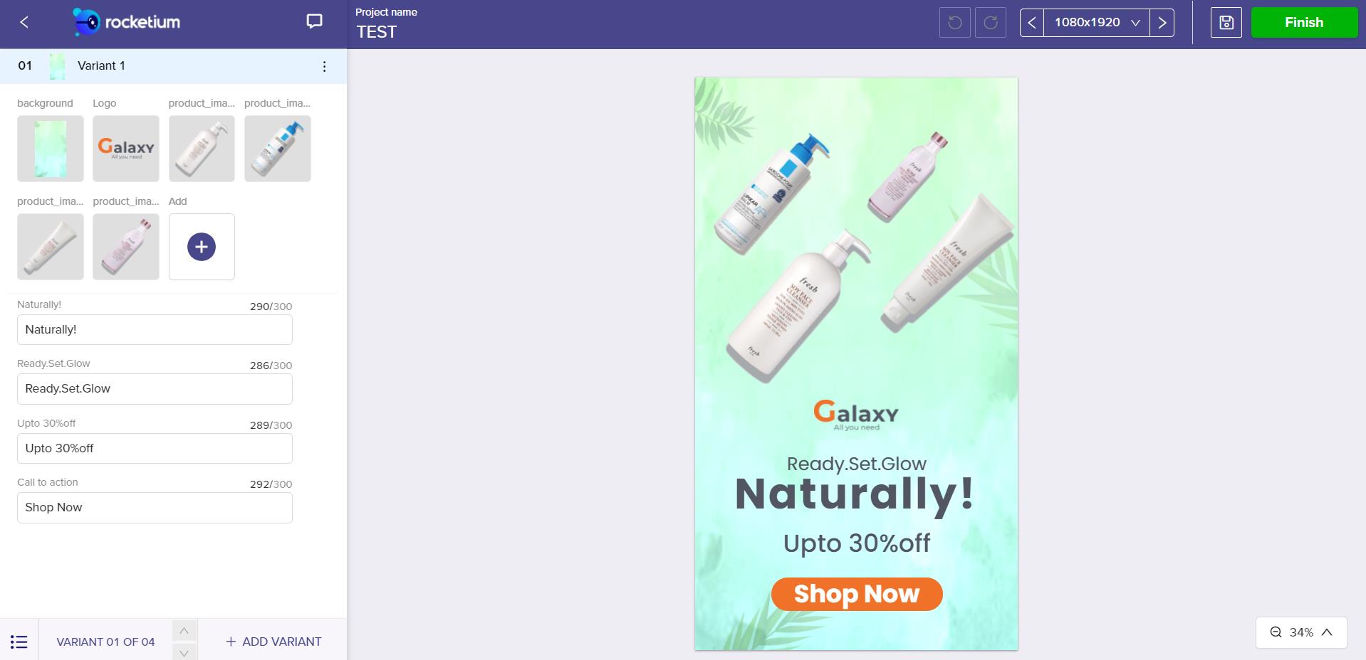 screenshot of Rocketium