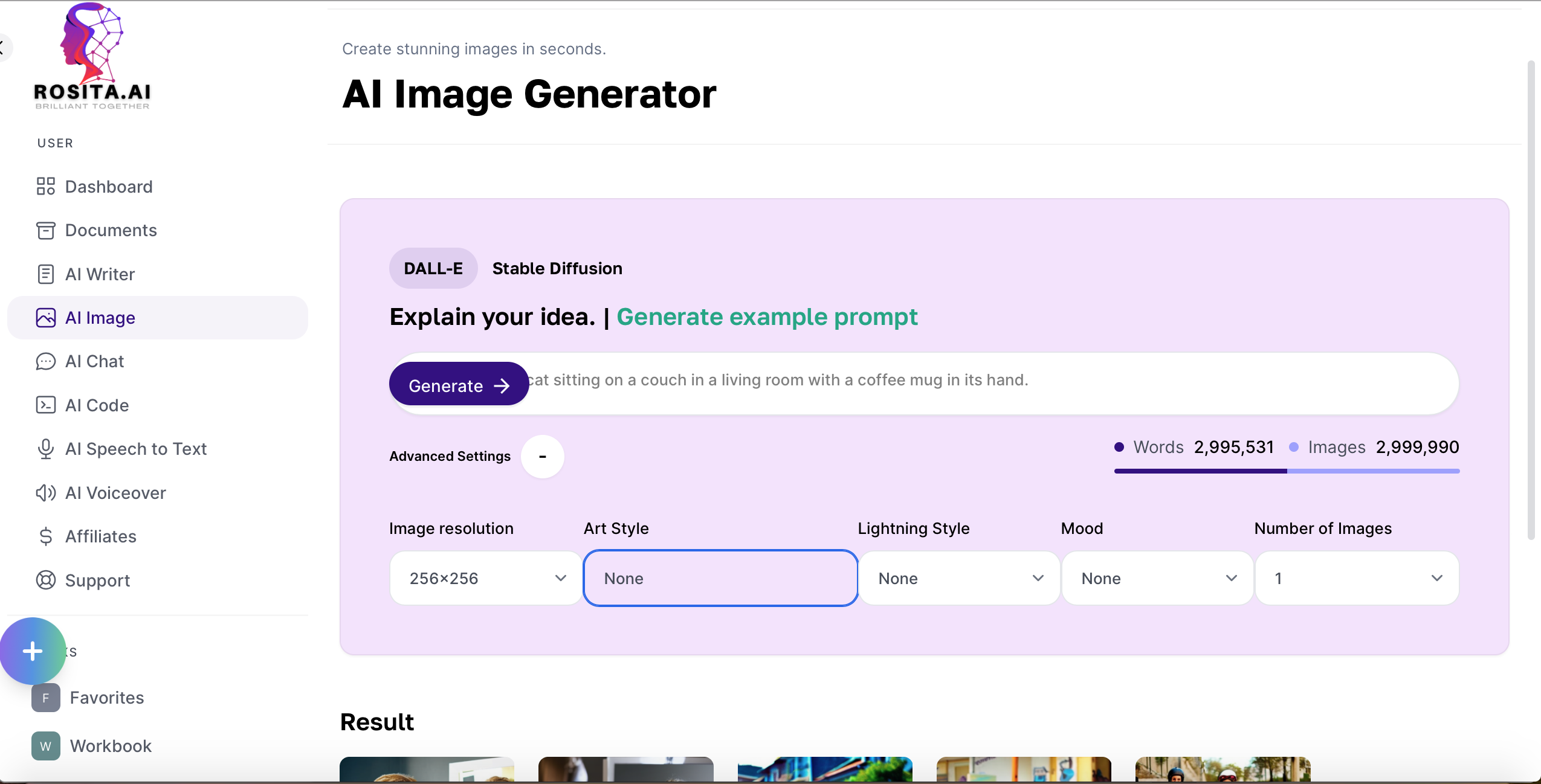 screenshot of Rosita.Ai