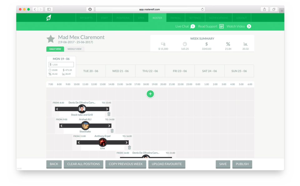 screenshot of RosterElf
