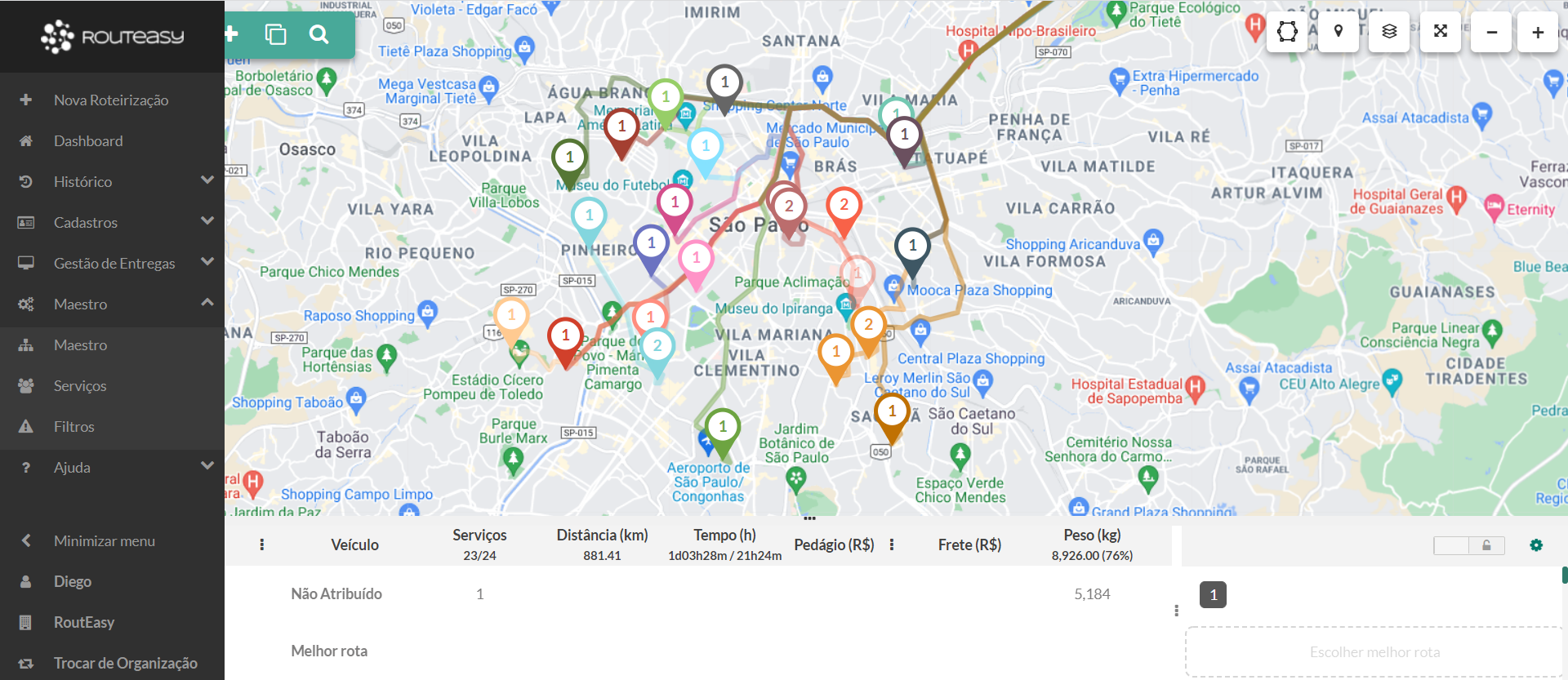 screenshot of RoutEasy