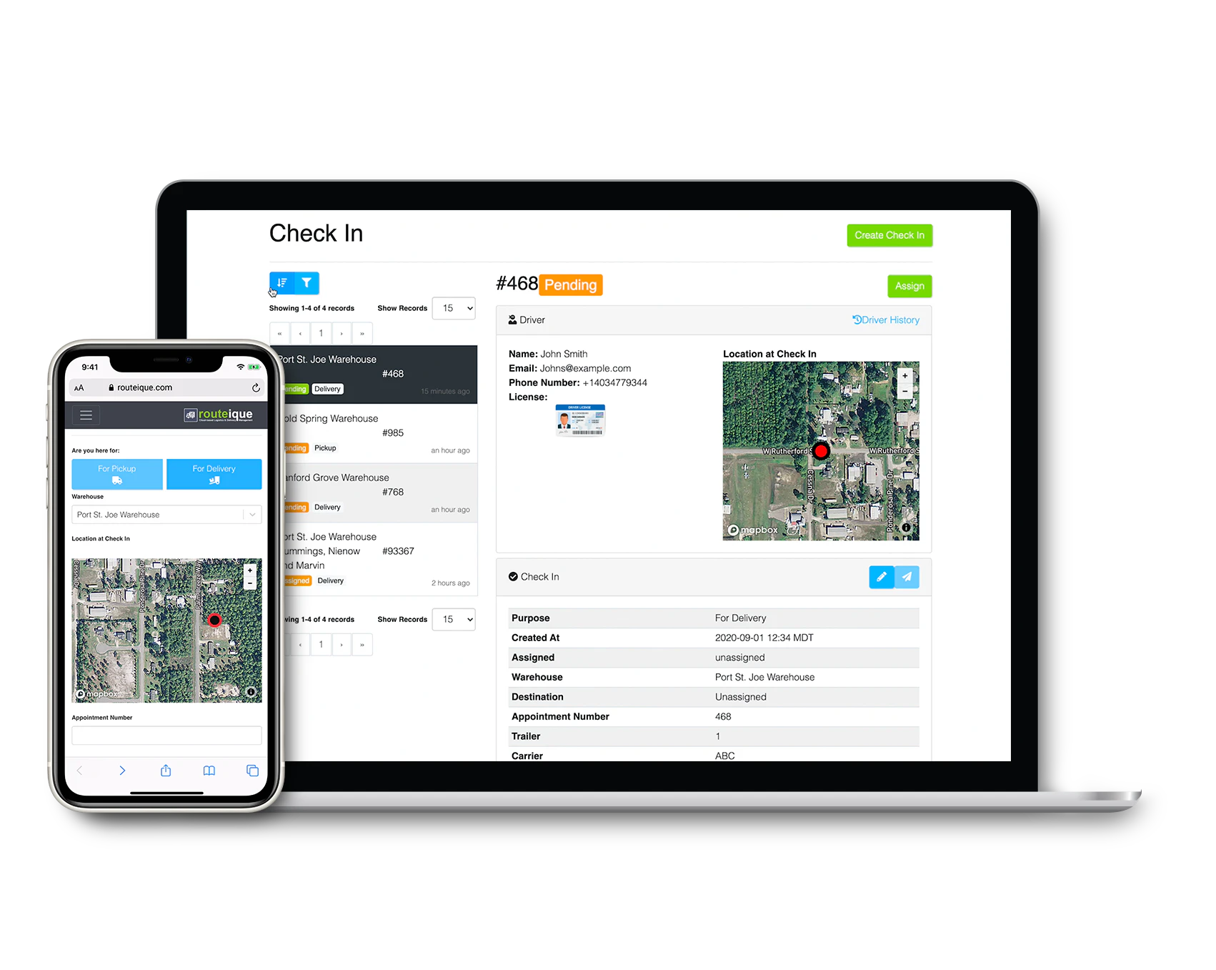 screenshot of Routeique