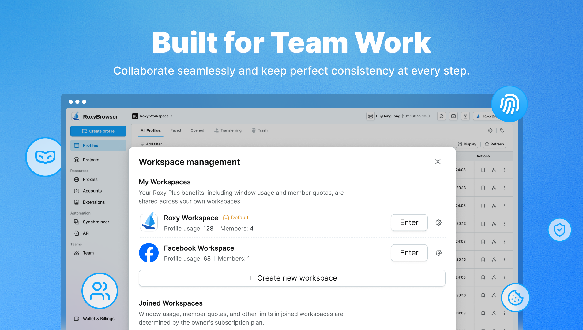 screenshot of RoxyBrowser