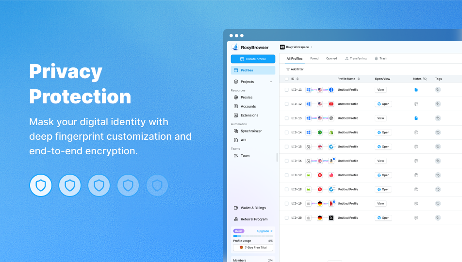 screenshot of RoxyBrowser