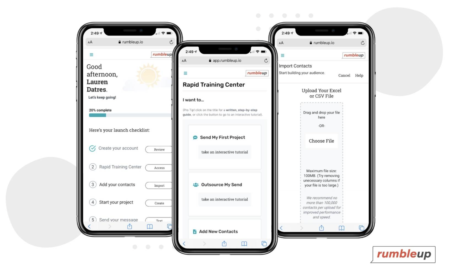 screenshot of RumbleUp