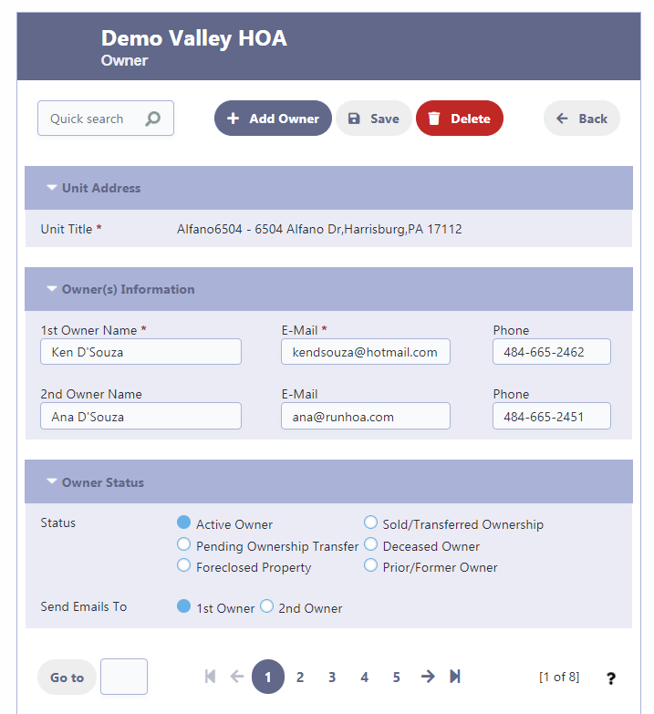 screenshot of RunHOA