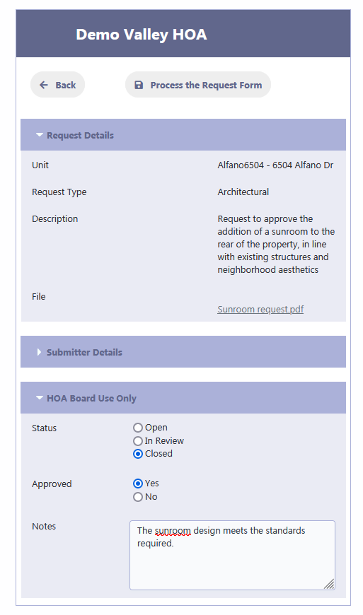 screenshot of RunHOA