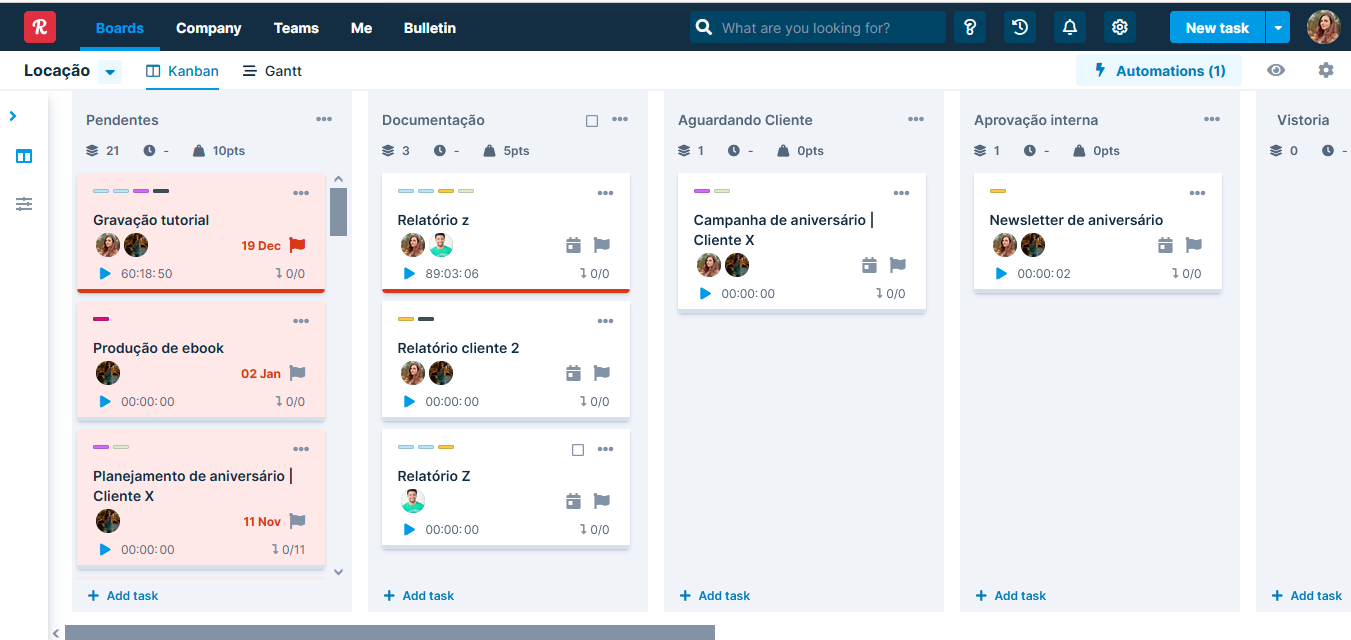 screenshot of Runrun.it