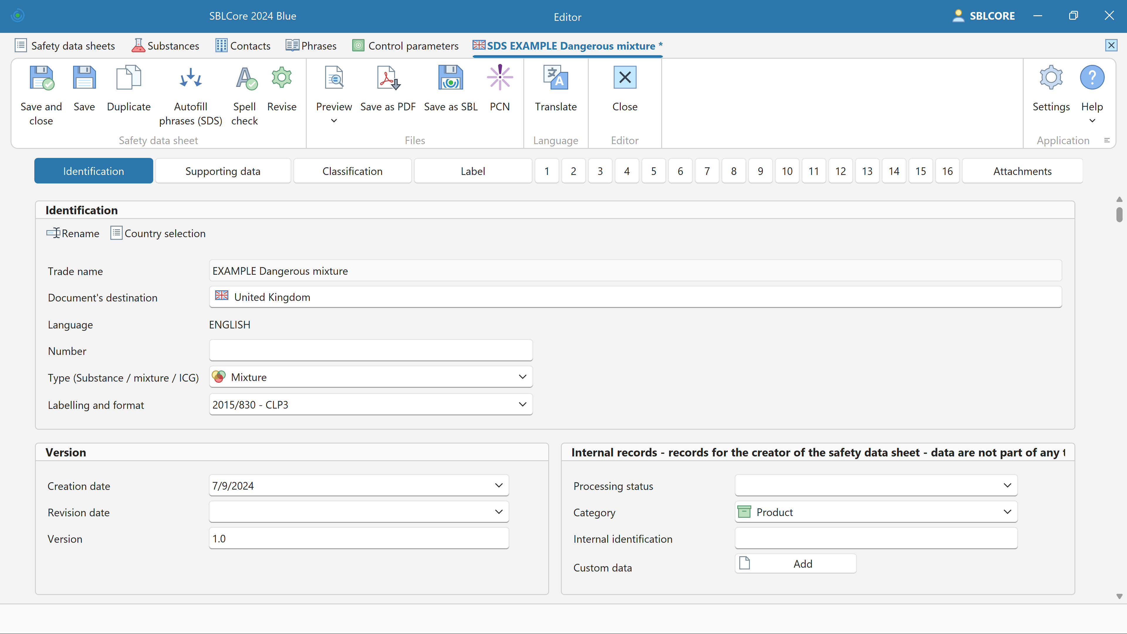 screenshot of SBLCore