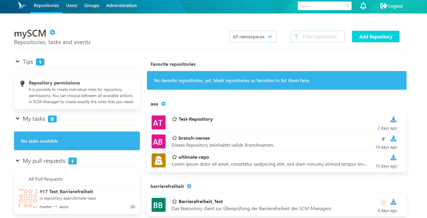 screenshot of SCM-Manager