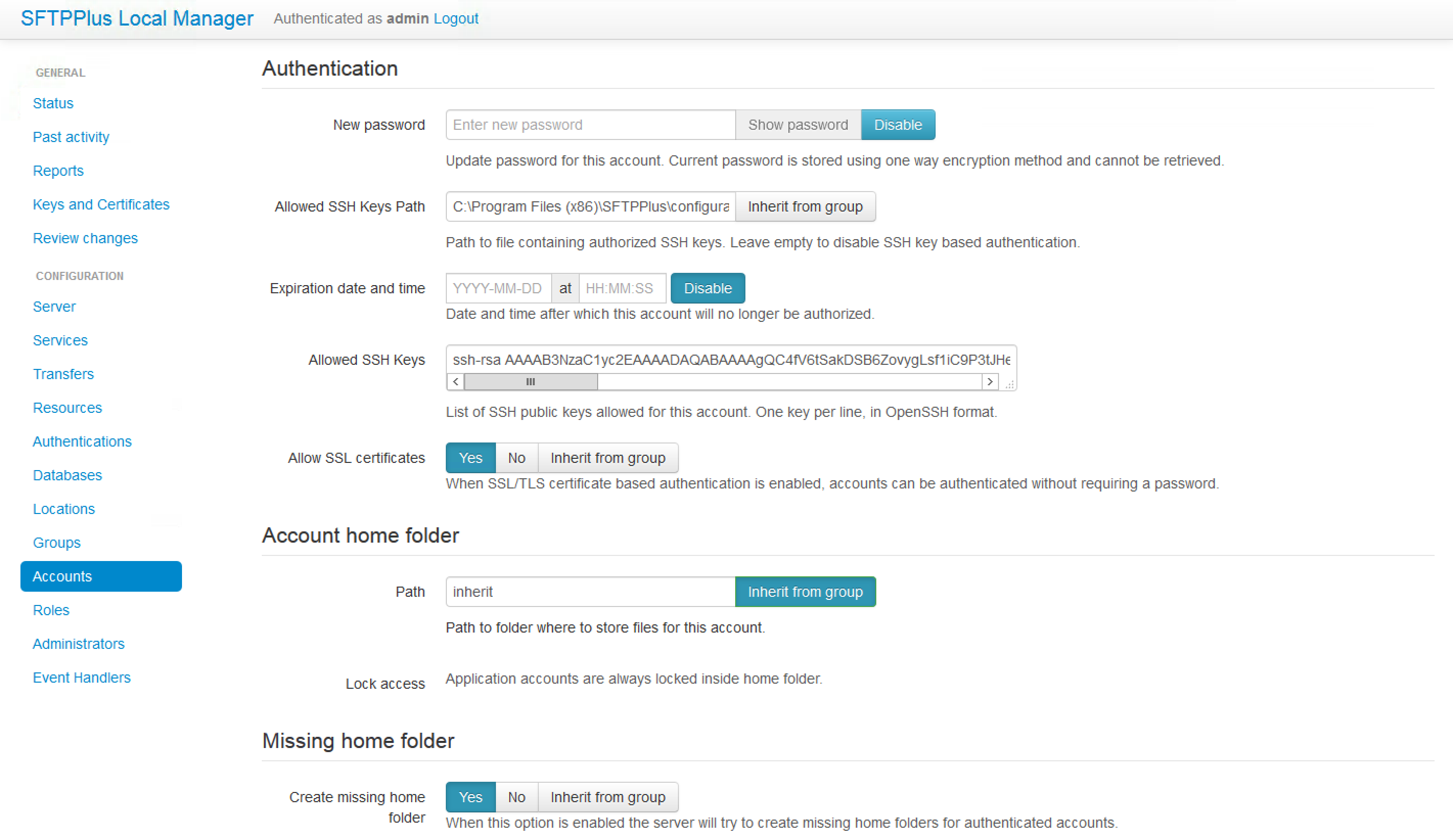 screenshot of SFTPPlus