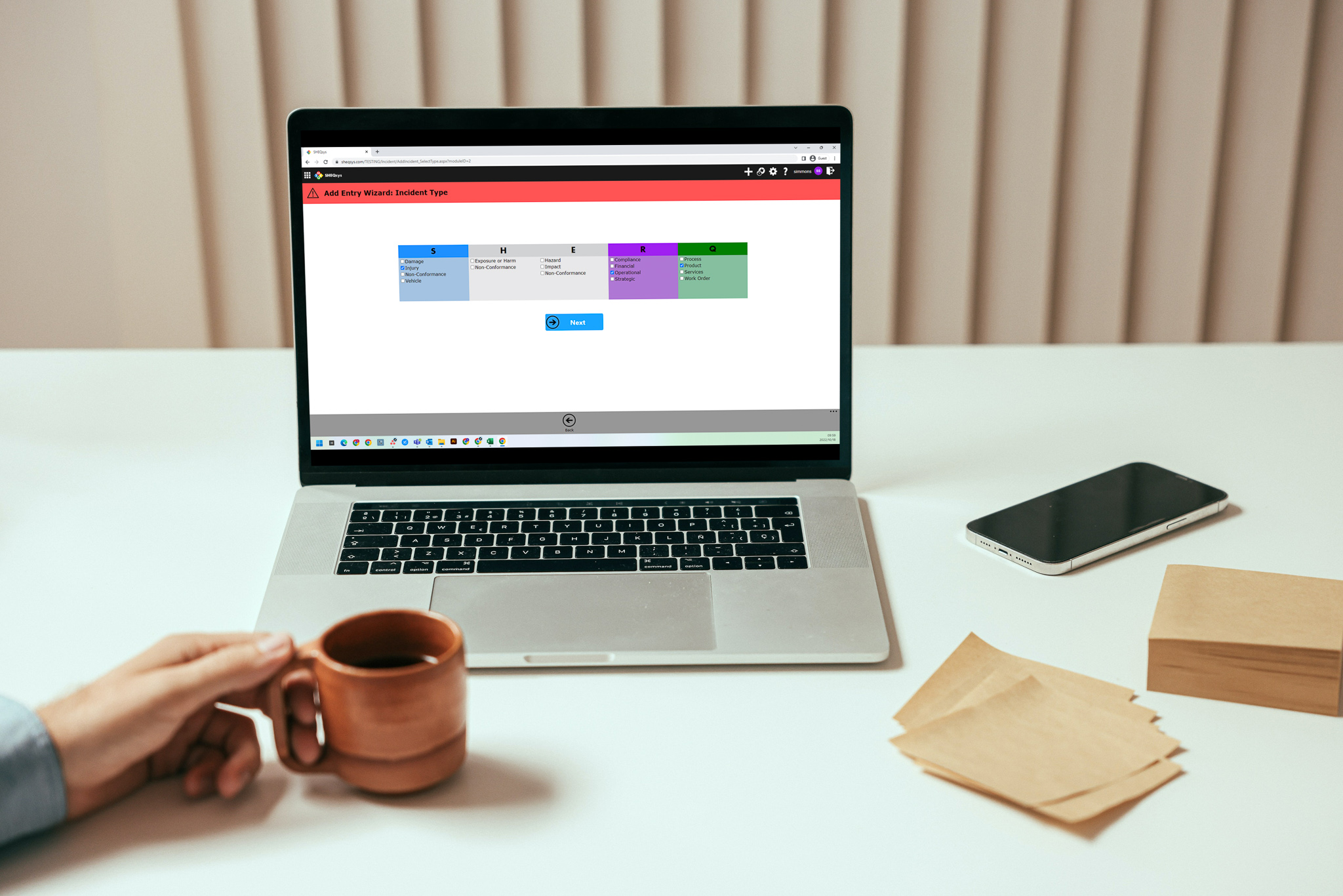 screenshot of SHEQsys
