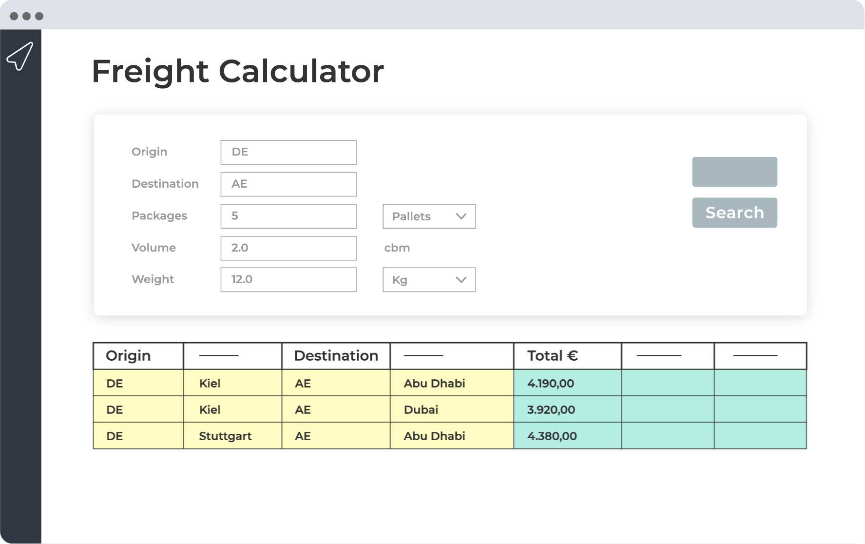 screenshot of SHIPSTA
