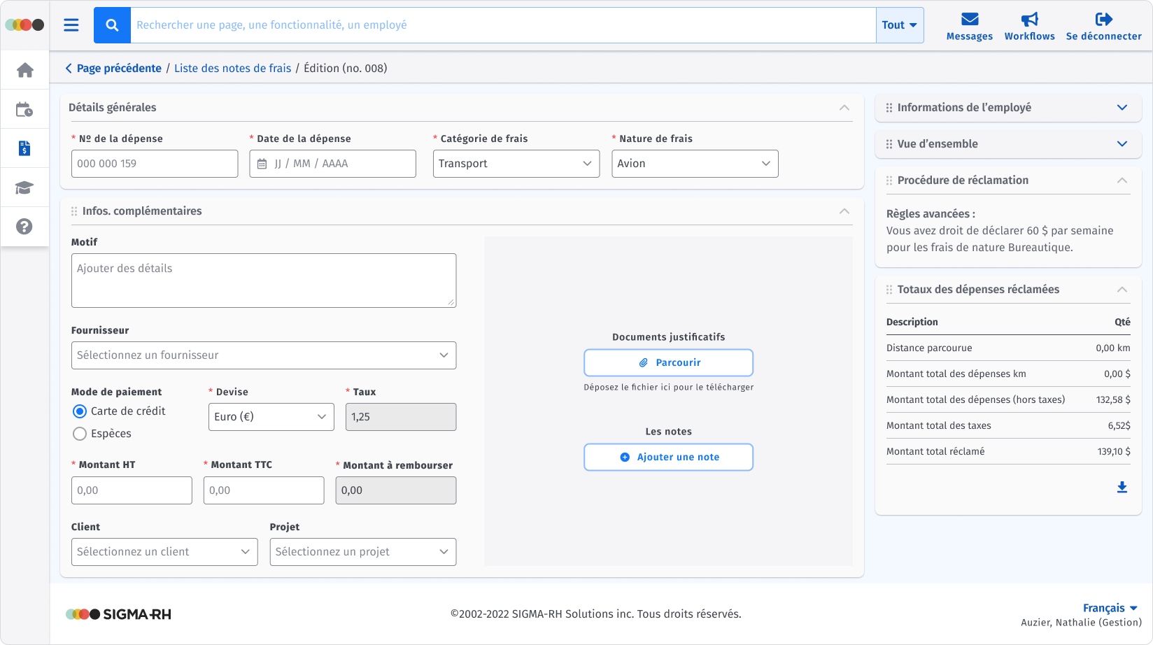 screenshot of SIGMA-RH