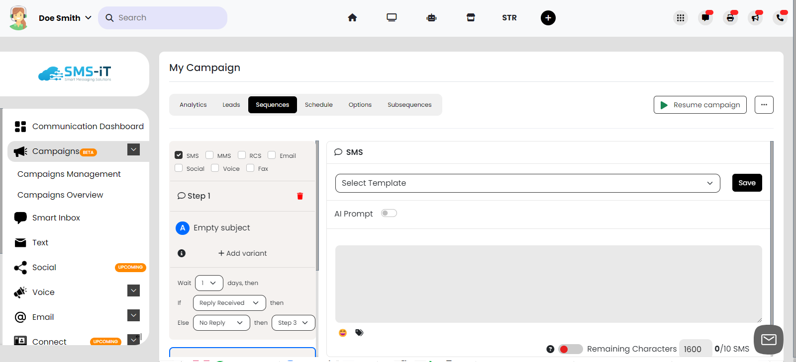 screenshot of SMS-iT