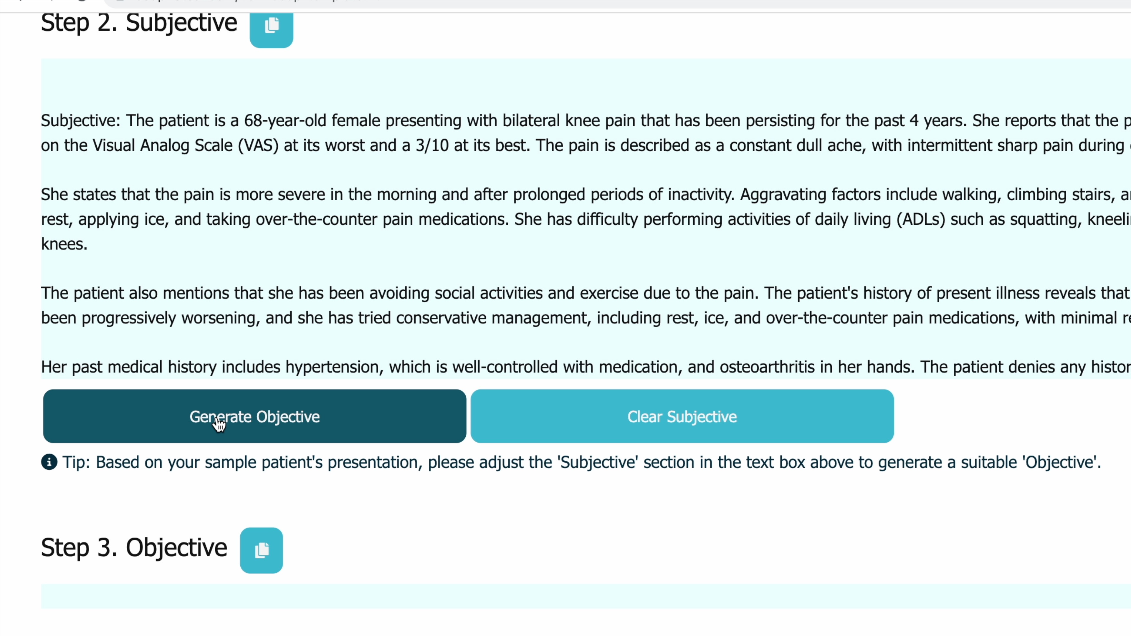 screenshot of SOAPNoteAI