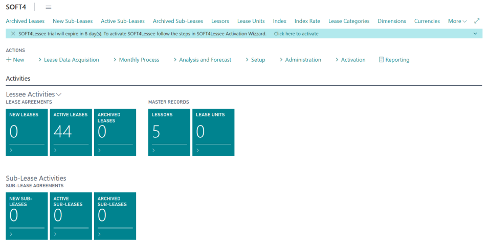 screenshot of SOFT4Lessee