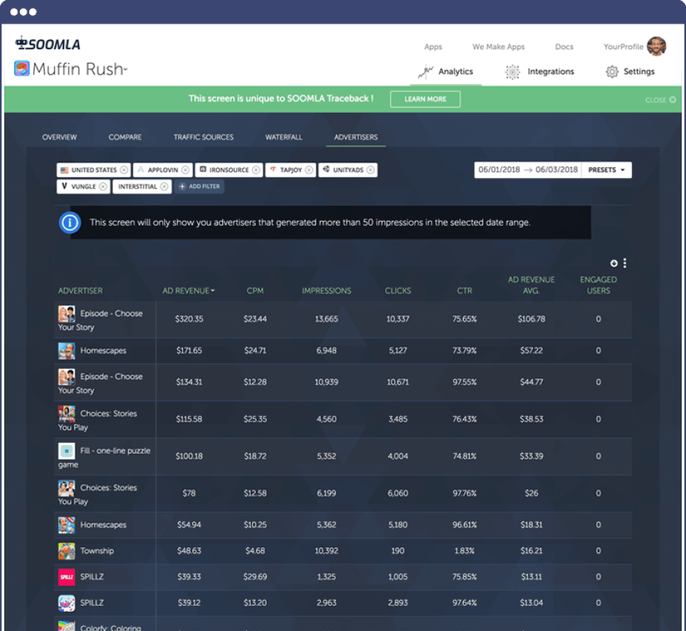 screenshot of SOOMLA