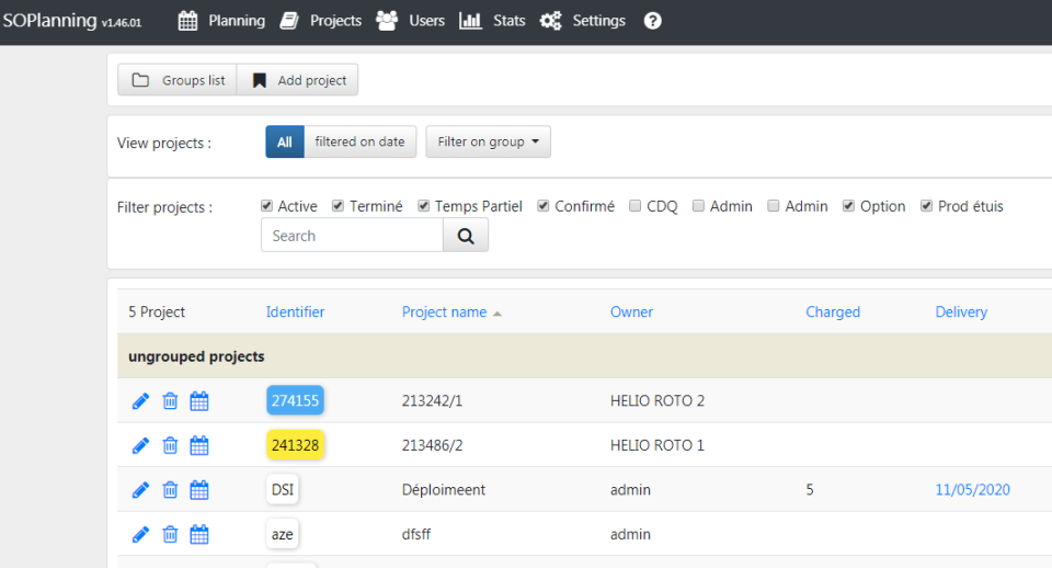 screenshot of SOPlanning