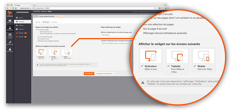 screenshot of SPREAD