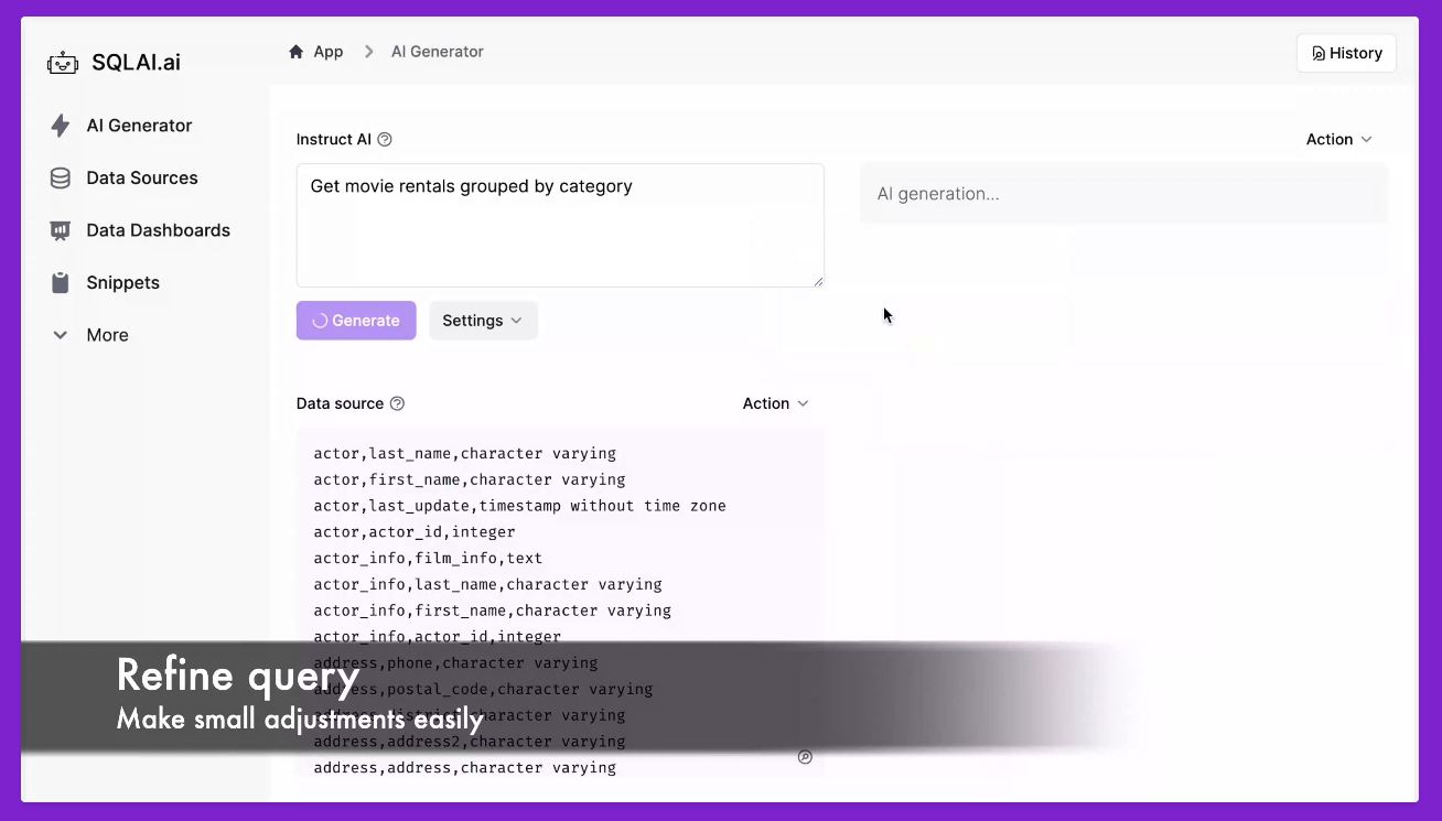 screenshot of SQLAI.ai