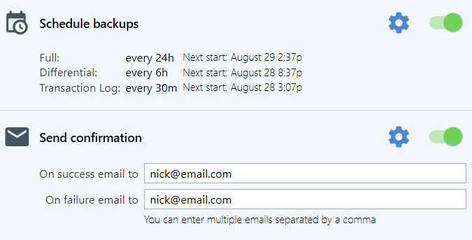 screenshot of SQLBackupAndFTP