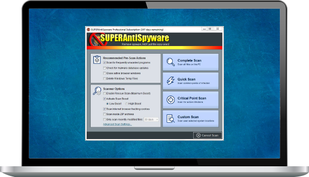 screenshot of SUPERAntiSpyware