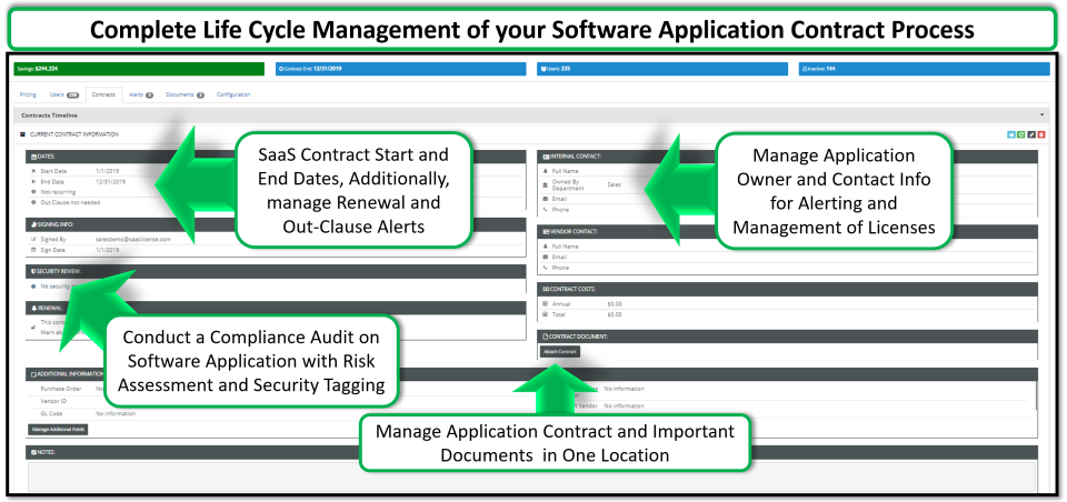 screenshot of SaaSLicense