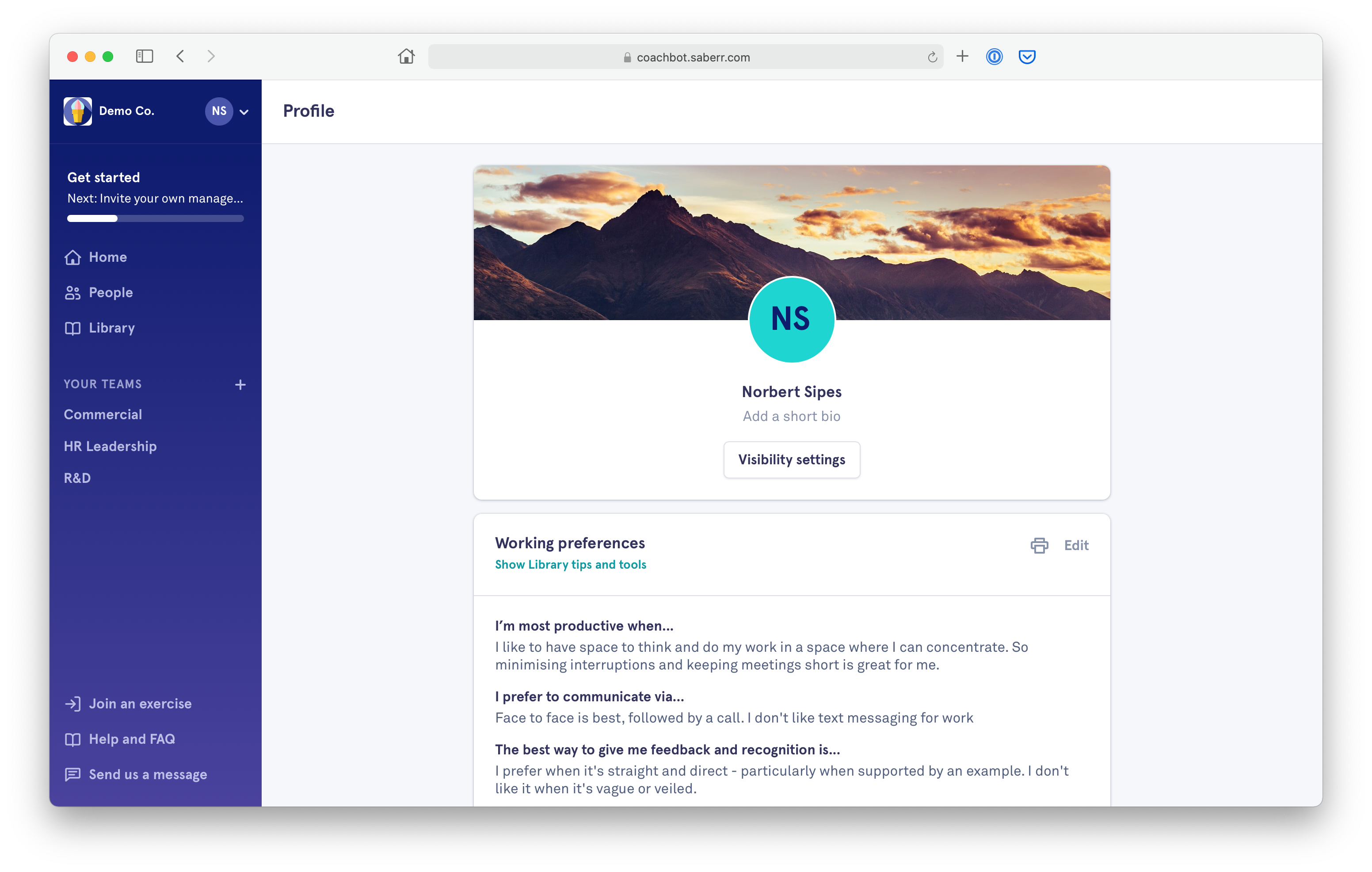 screenshot of Saberr