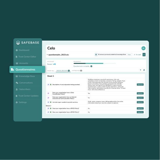 screenshot of SafeBase