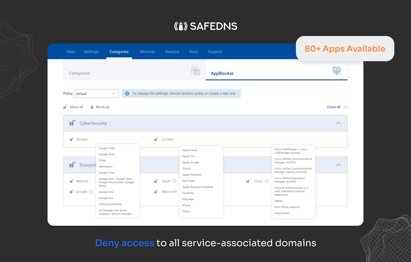 screenshot of SafeDNS
