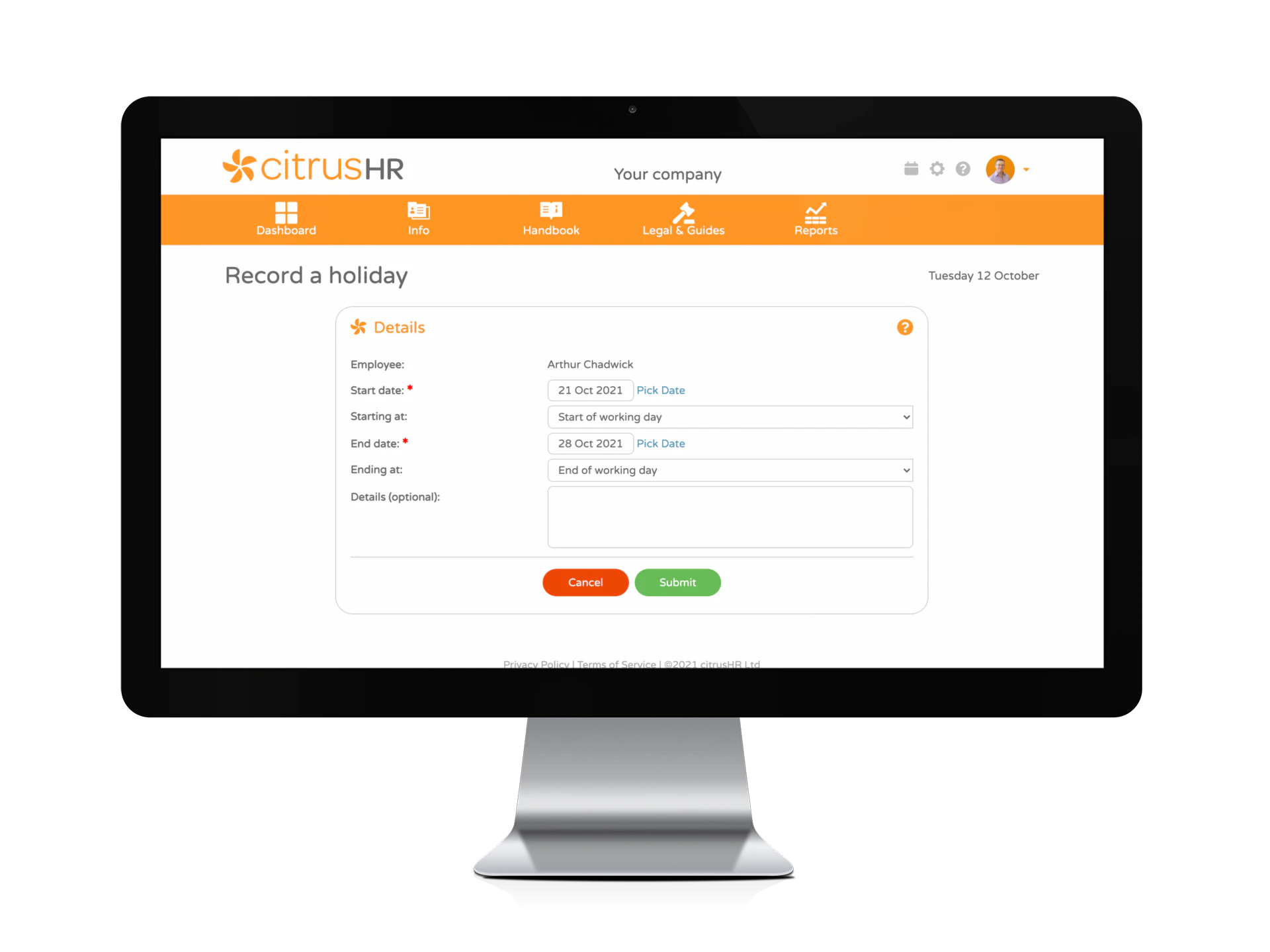 screenshot of SafeHR