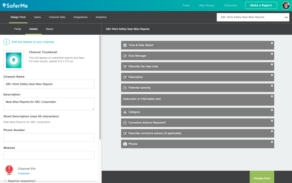screenshot of SaferMe
