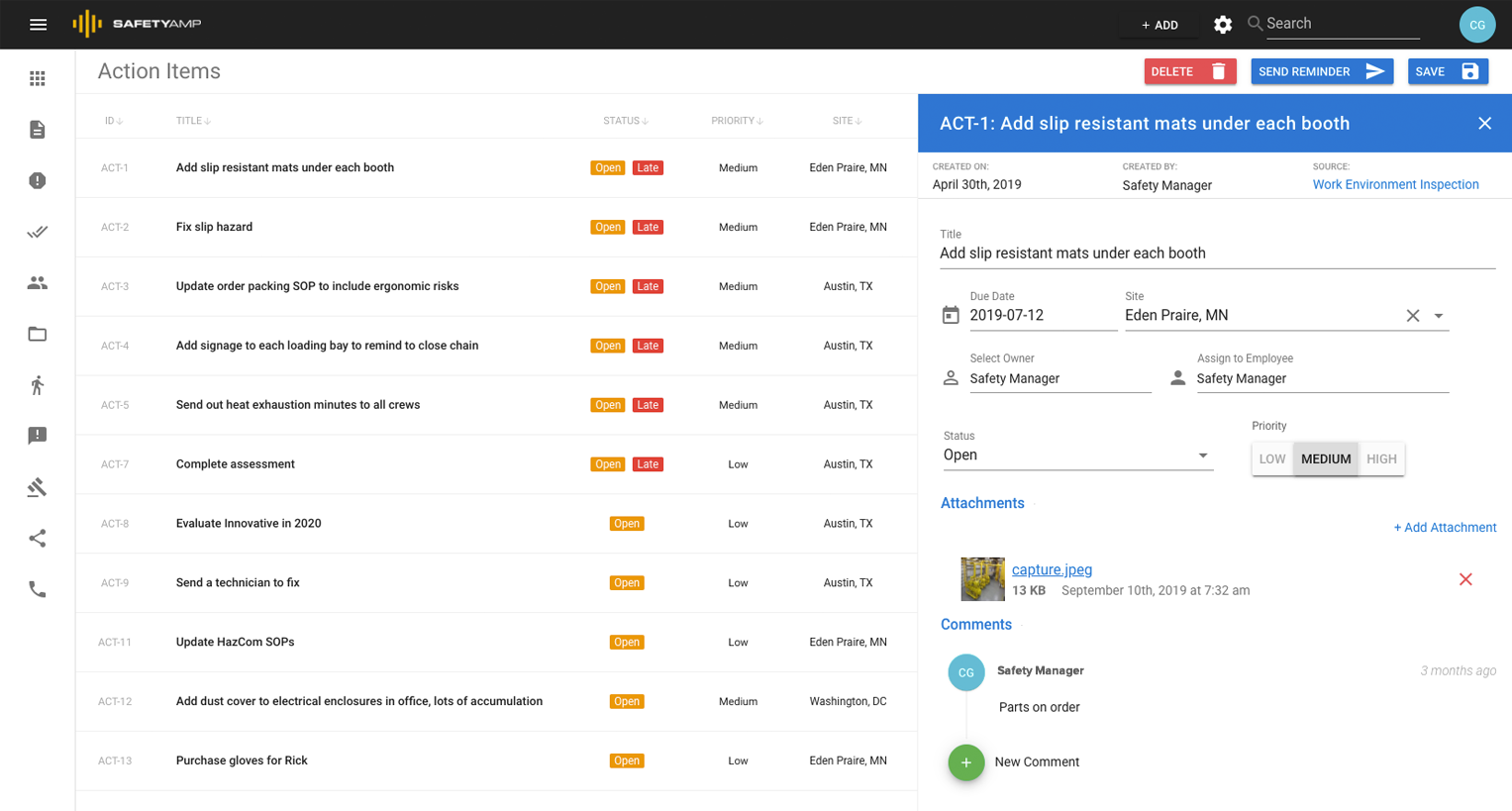 screenshot of SafetyAmp