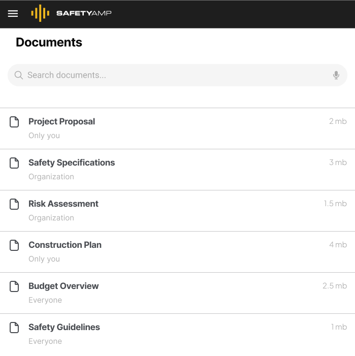 screenshot of SafetyAmp