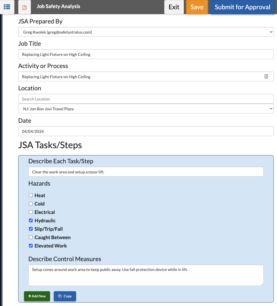 screenshot of SafetyStratus