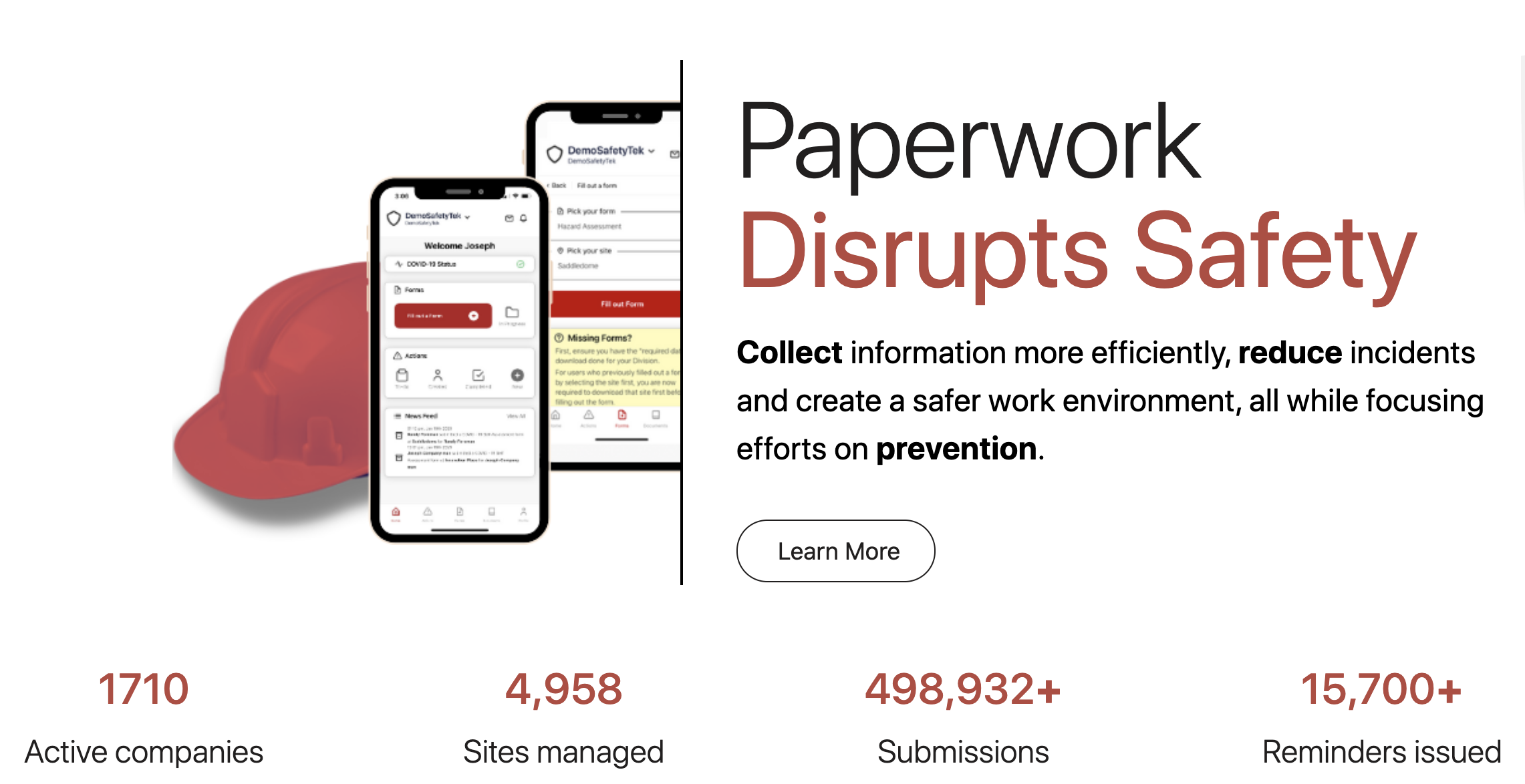 screenshot of SafetyTek