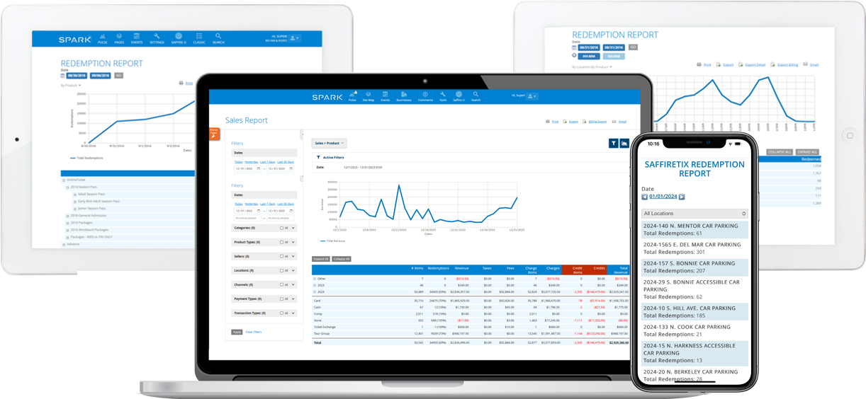 screenshot of SaffireTix