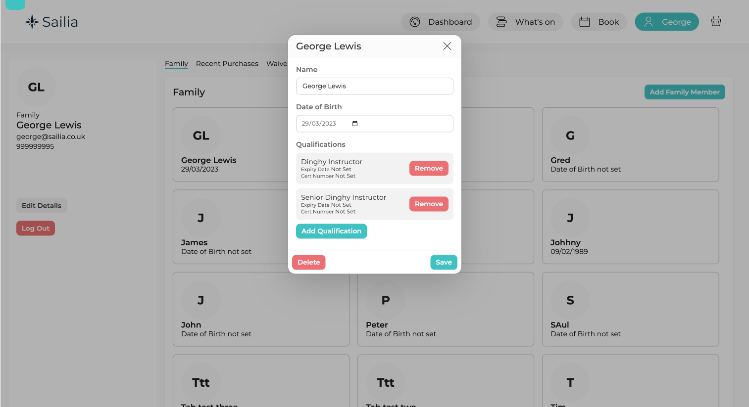 screenshot of Sailia