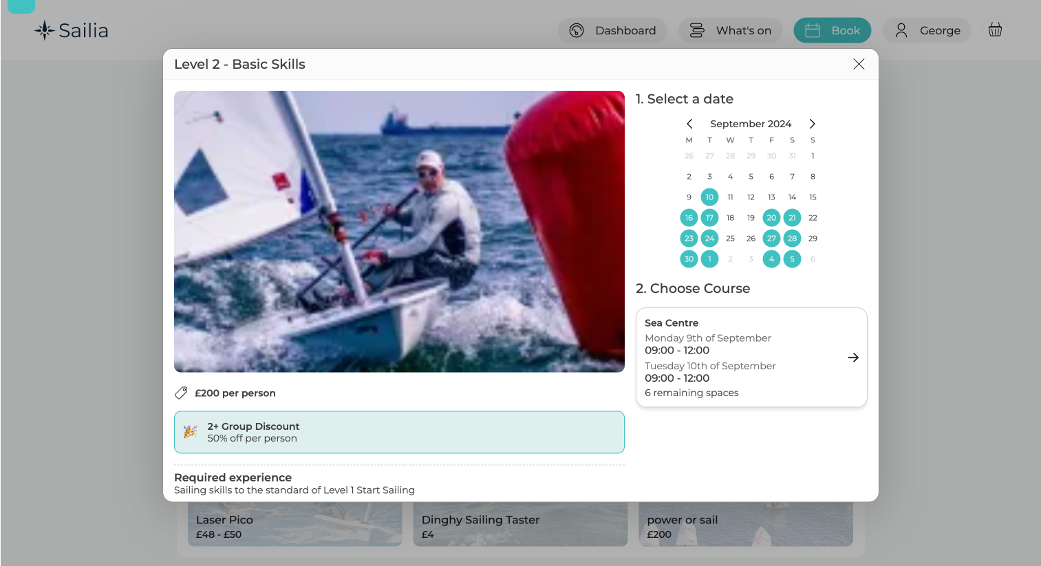 screenshot of Sailia