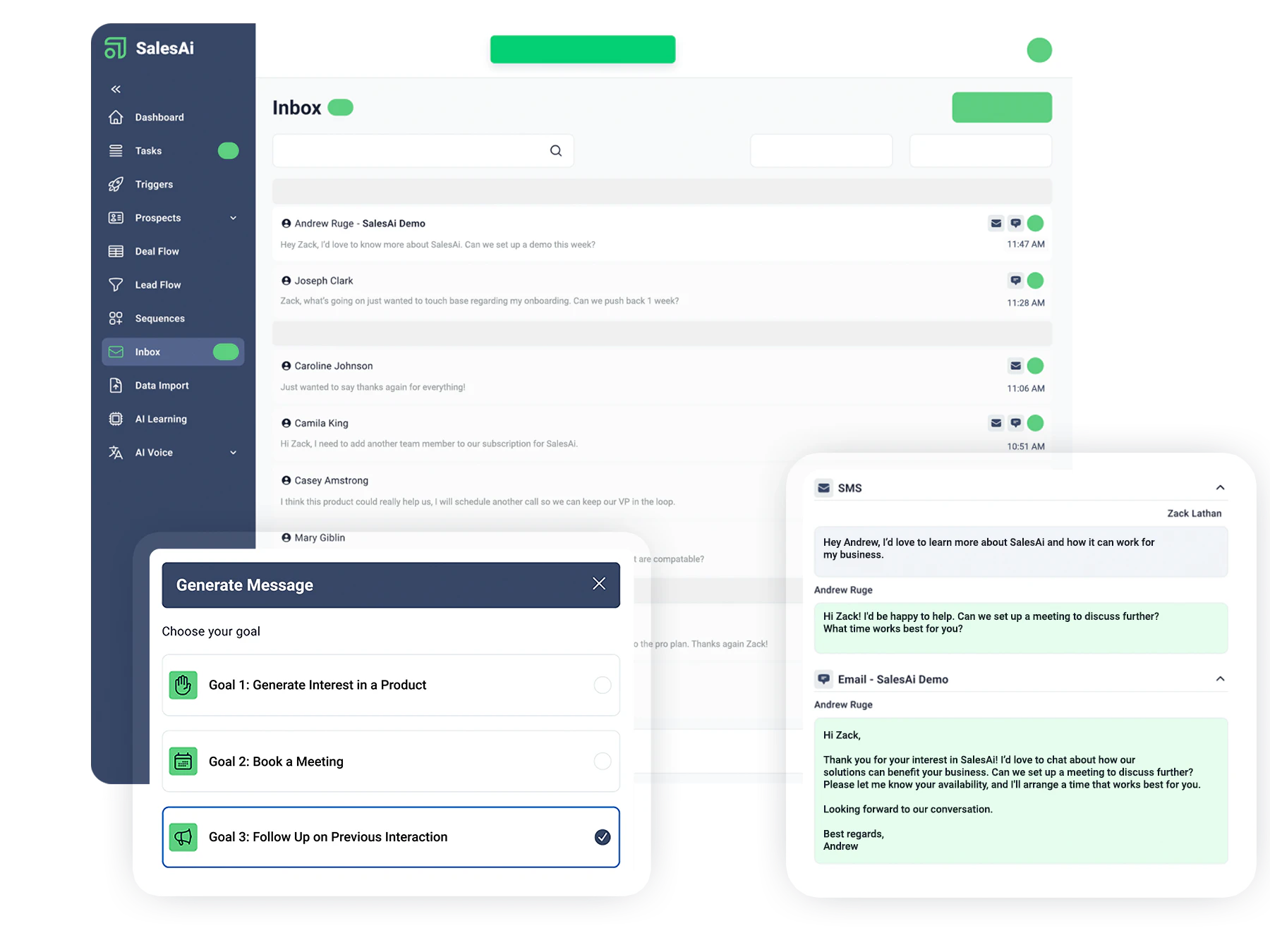 screenshot of SalesAi