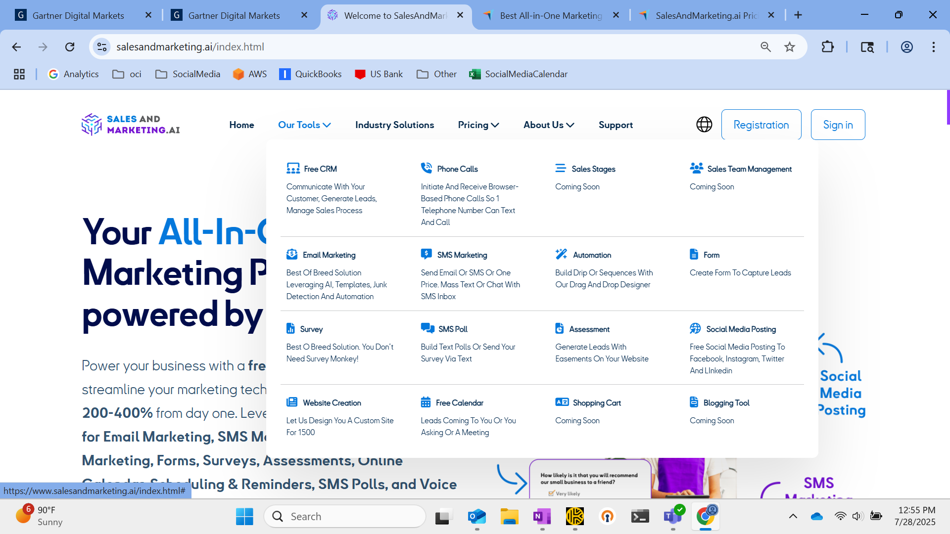 screenshot of SalesAndMarketing.ai