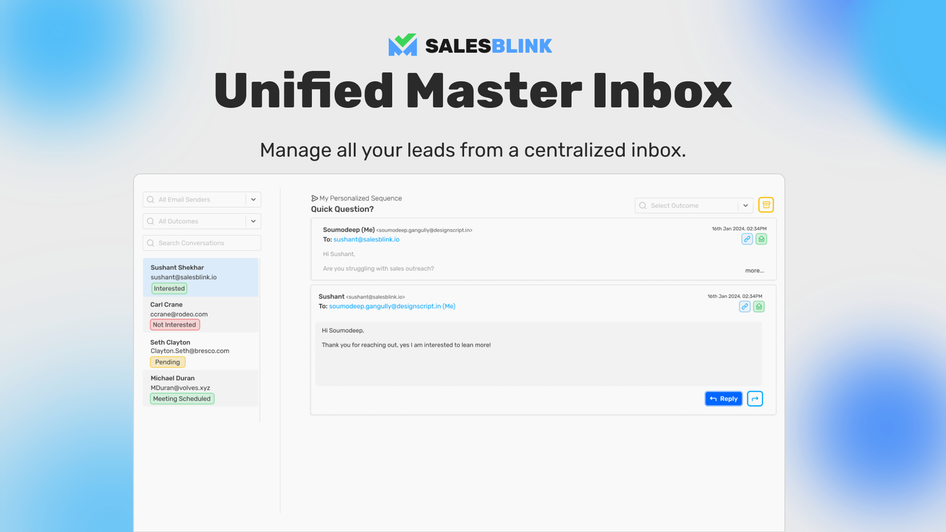 screenshot of SalesBlink