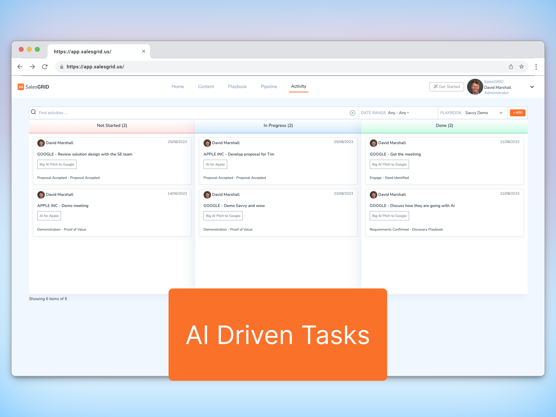 screenshot of SalesGRID