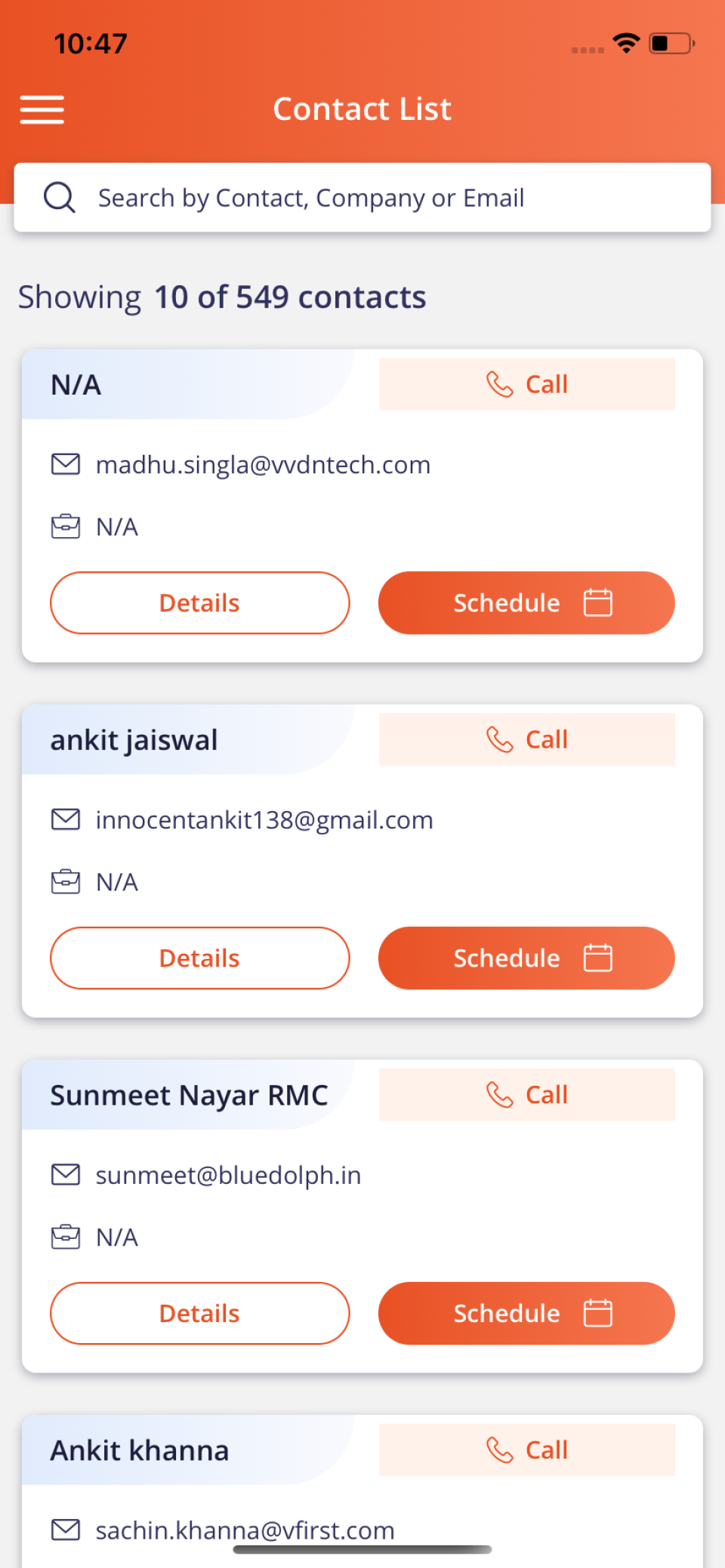 screenshot of SalesNexus