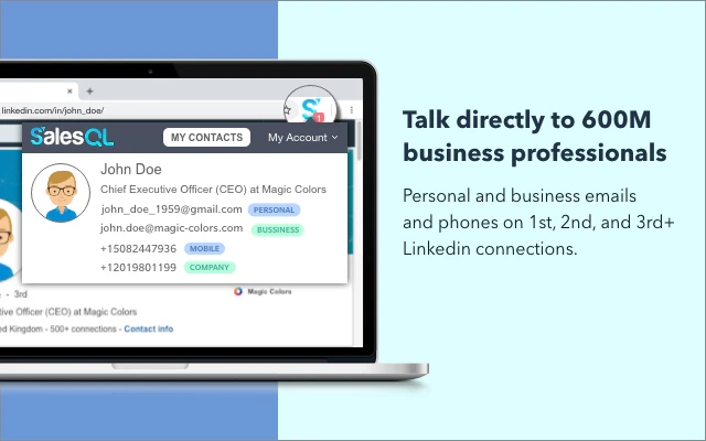 screenshot of SalesQL