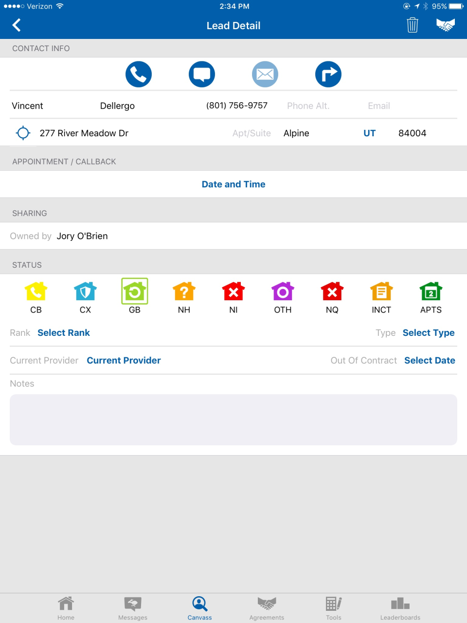 screenshot of SalesRabbit