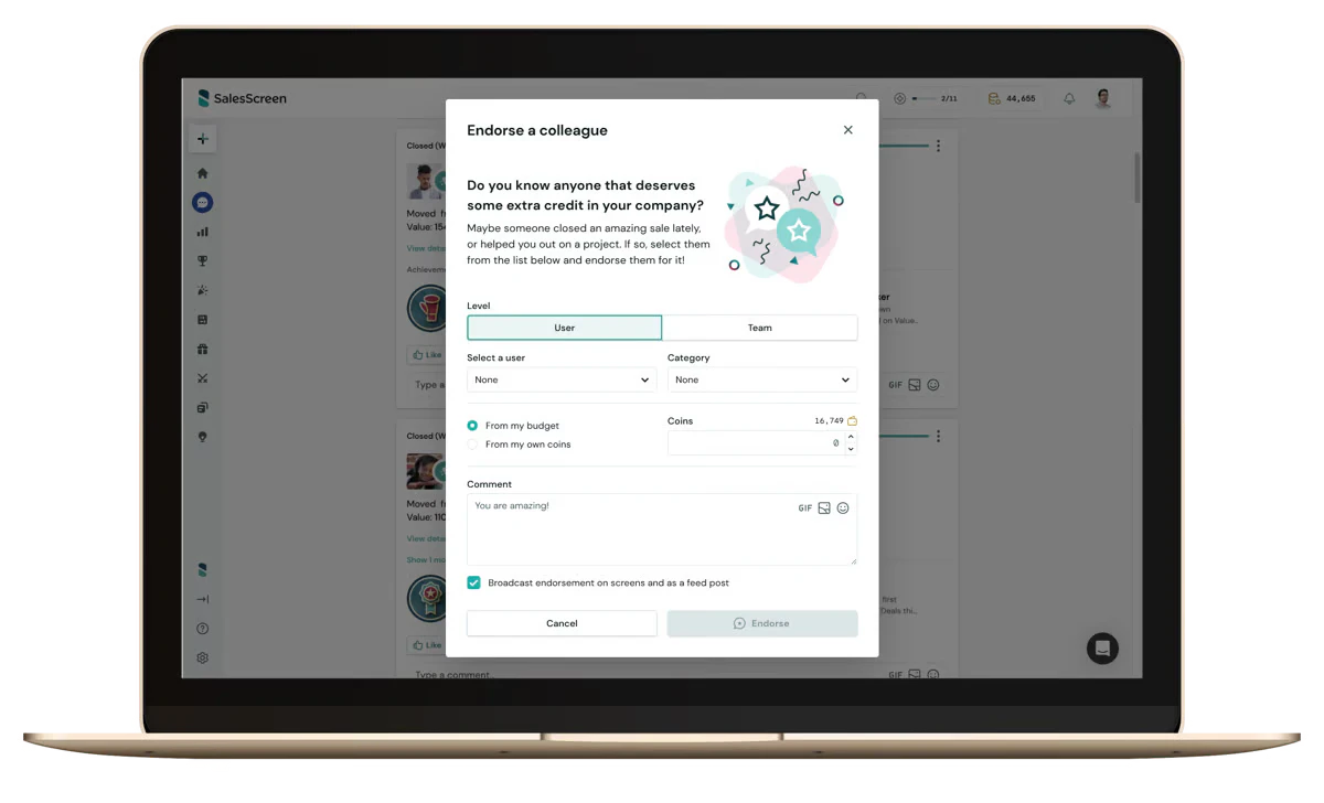 screenshot of SalesScreen