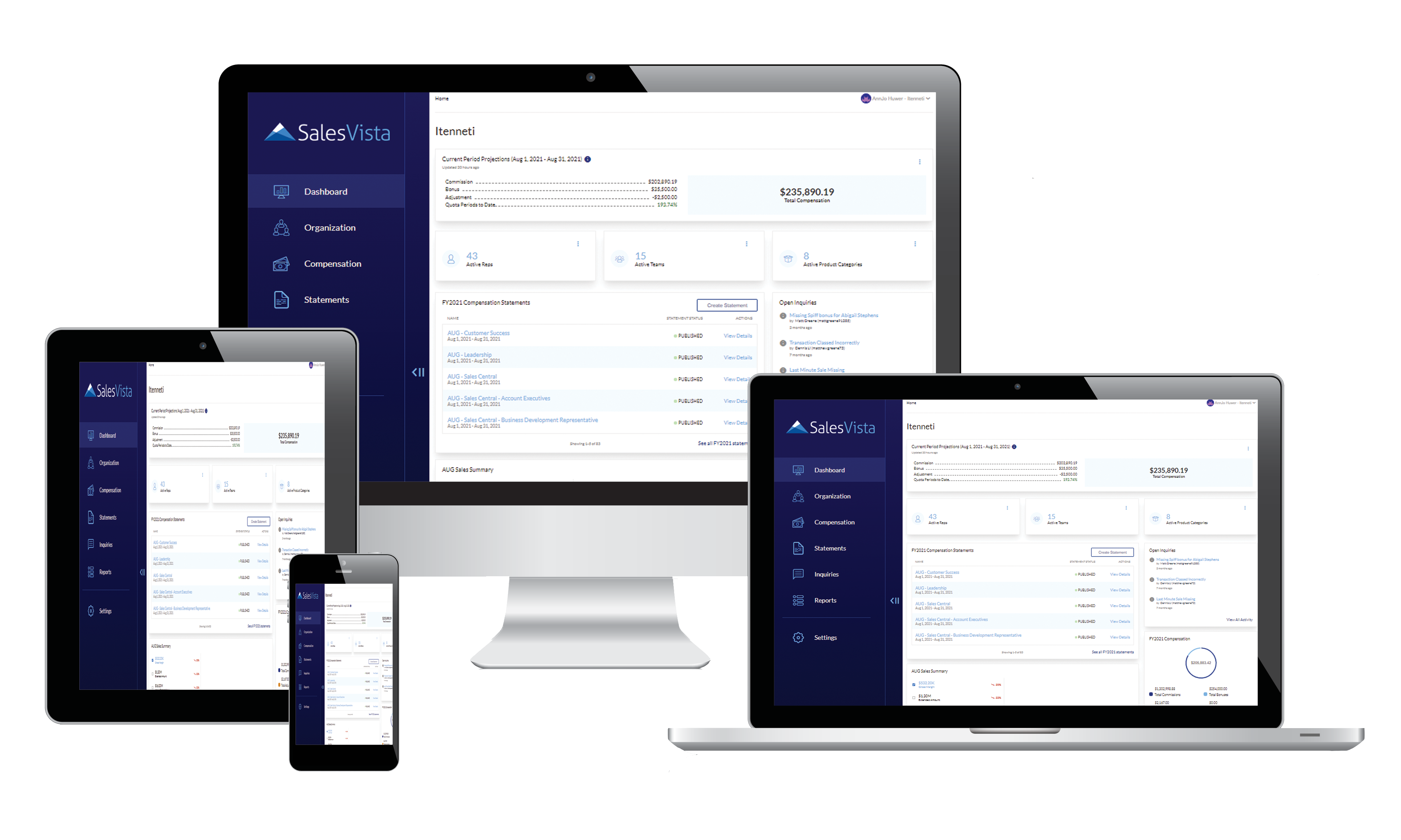 screenshot of SalesVista