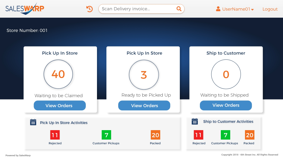 screenshot of SalesWarp