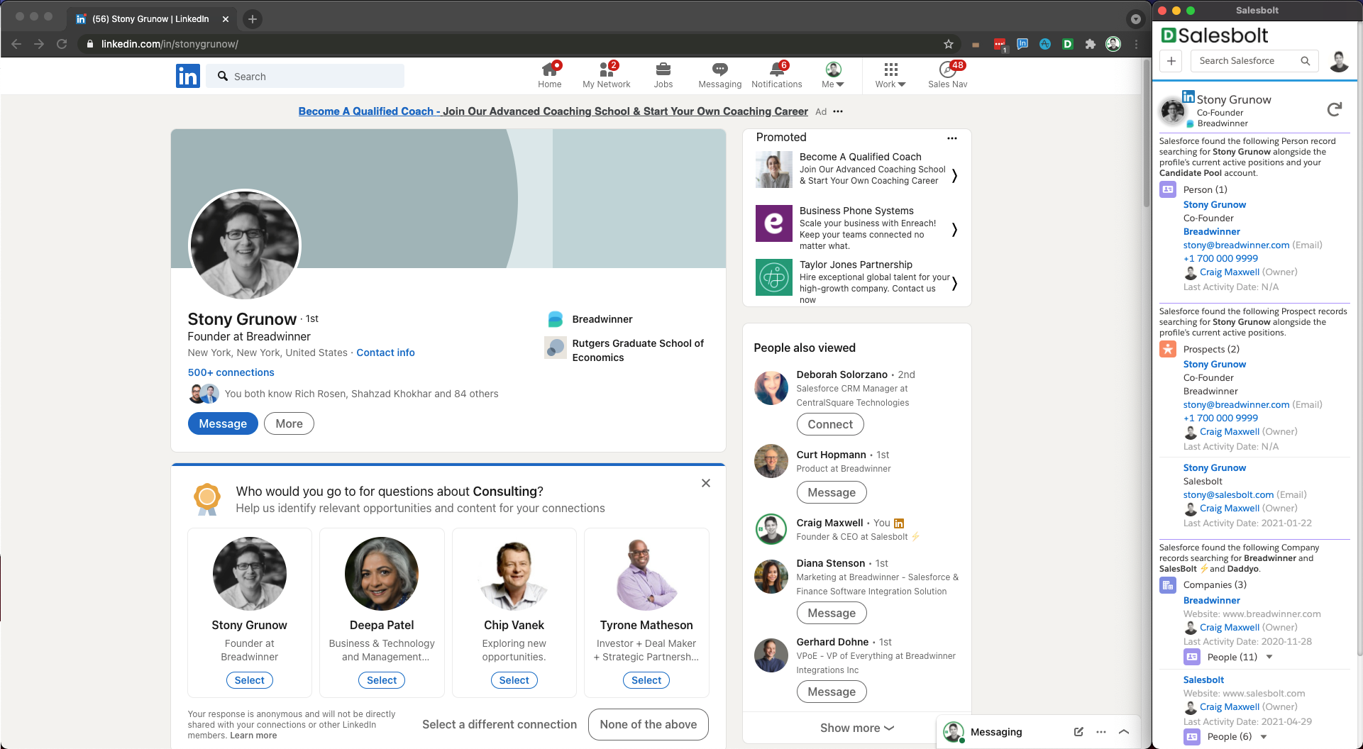 screenshot of Salesbolt